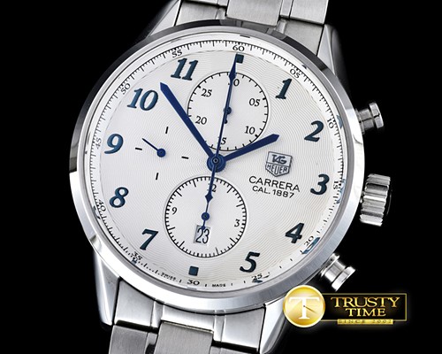 태그호이어 Tag Carrera 1887 SS/SS White Asia 7750 -TAG0287A