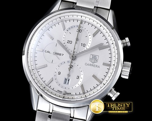 태그호이어 Tag Carrera 1887 SS/SS White Asia 7750 -TAG0287B