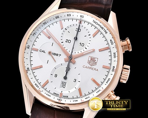 태그호이어 Tag Carrera Cal. 1887 RG/LE White V6F Asia 7750 -TAG0294B