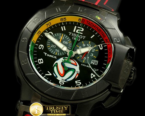 티쏘 Fifa World Ed Chrono PVD/RU Black/Red Swiss Eta Qtz -TIS001A