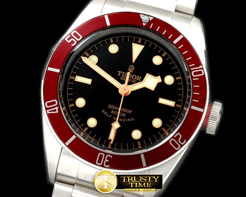 튜더 Heritage Black Bay SS/SS Black/Red Asian 28242 -TUD017