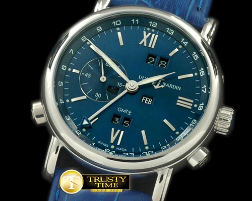 U-BOAT Perpetual Calendar SS/LE Blue Asian 2813 23J -UN043A