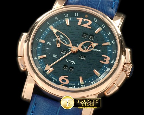 U-BOAT Perpetual Calendar RG/LE Blue Asian 2813 23J -UN044A