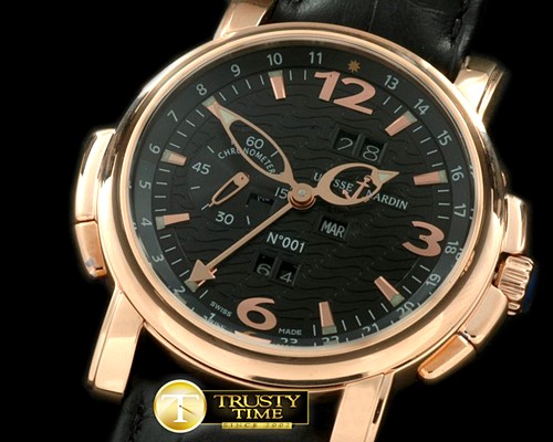 U-BOAT Perpetual Calendar RG/LE Black Asian 2813 23J -UN044B