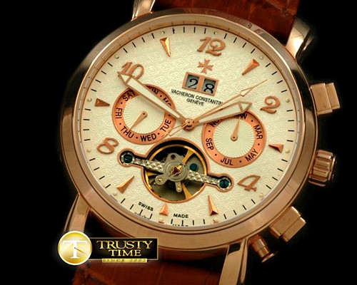 바쉐론콘스탄틴 Matle Calendar Tourbillon RG/LE White Asian 2813 -VC056A