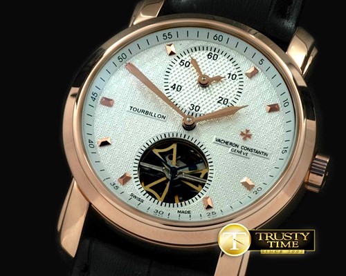 바쉐론콘스탄틴 Malte Tourbillon Duo Time RG/LE White Asian Auto 2813 -VC059B