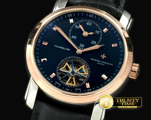 바쉐론콘스탄틴 Malte Tourbillon Duo Time SS/RG/LE Black Asian Auto 281 -VC061A