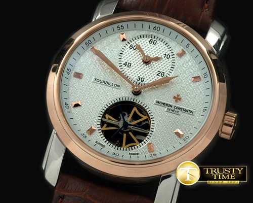 바쉐론콘스탄틴 Malte Tourbillon Duo Time SS/RG/LE White Asian Auto 281 -VC061C