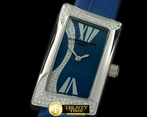 바쉐론콘스탄틴 1972 Ladies SS/Diam/LE Blue Swiss Qtz -VC062D