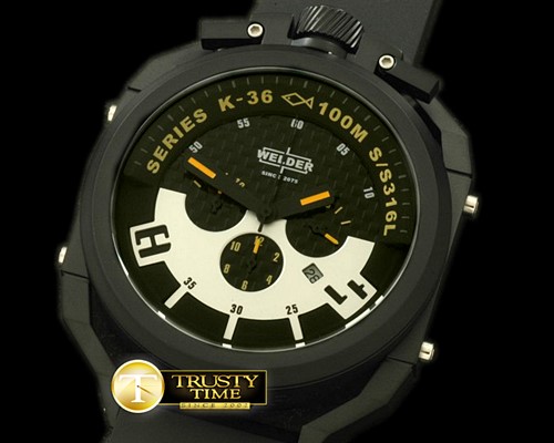 웰더 K36 Chronograph PVD/RU Black/Yellow Jap Quartz -WLD010C