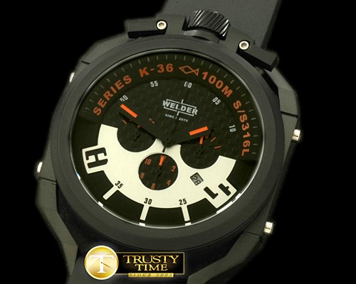웰더 K36 Chronograph PVD/RU Black/Orange Jap Quartz -WLD010E