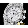 오데마피게 Royal Oak Ladies Chrono SS/RU Wht Stk Diam Bez VK64 -AP0368A