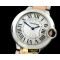 까르띠에 Ballon Bleu De Cartier Ladies SS/RG White Swiss Qtz -CAR0333