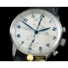 IWC Portuguese Chrono SS/LE Wht/Blue A7750 New Improved -IWC0284
