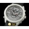 아콥 5Time Zone Skull SS/RU Diam Swiss Orig Quartz -JAC009B