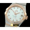 오메가 Double Eagle Men Auto SS/RG Silver Diam Miyota 9105 -OMG0315A