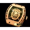 리차드밀 Skull Tourbillon RG/RU Black Asian 21J Decorated Movt -RM039B